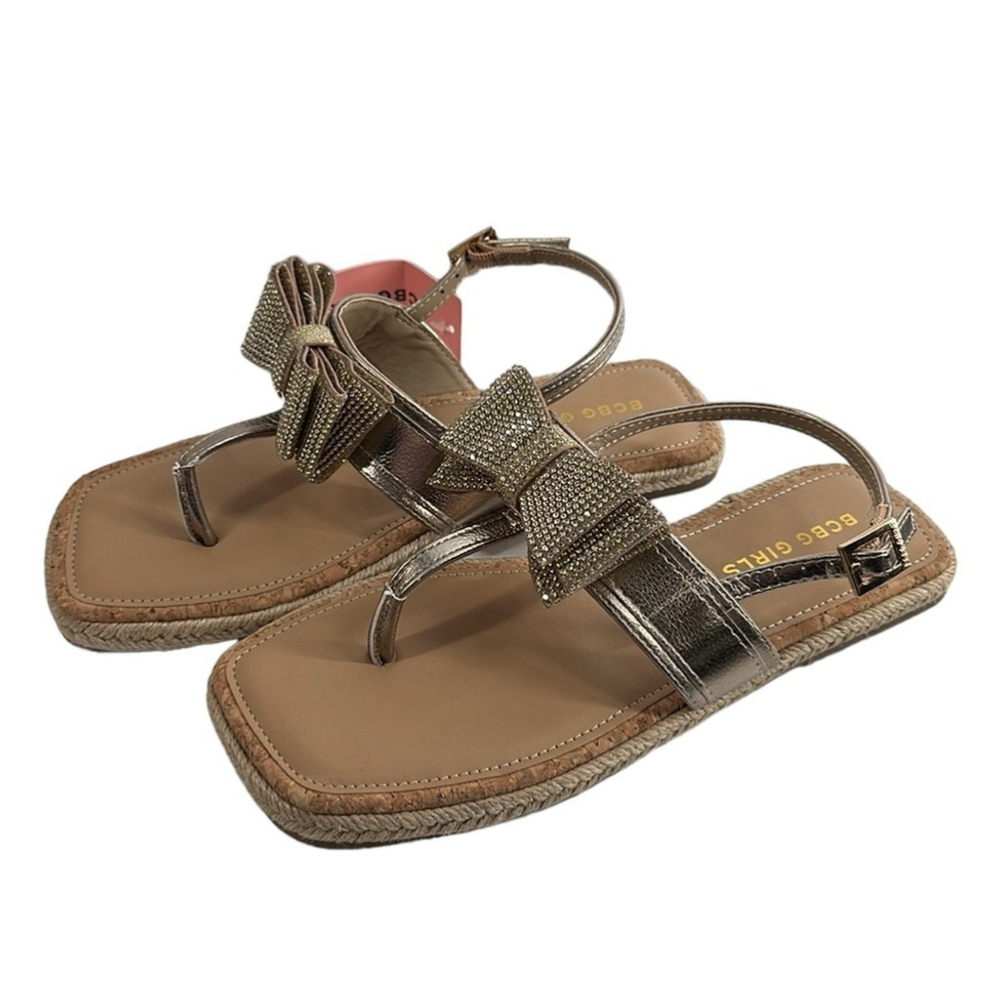 BCBG
Kids' Scarlet Sandal In gold rhinestone flower girl occasion sz 4 NWT